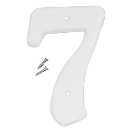 6In White Plastic Number 7, 5PK